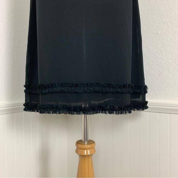 Vintage CDC Petites Y2K 90s Ruffle Spaghetti Strap Little Black Dress - Picture 10 of 14